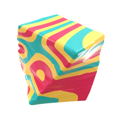 Twisted Cube  3D Illustration