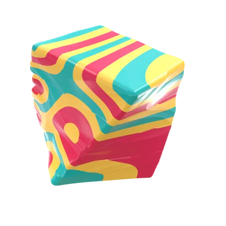 Twisted Cube 3D Illustration
