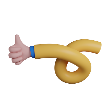 Twisted Flexible Hand Showing Like  3D Icon