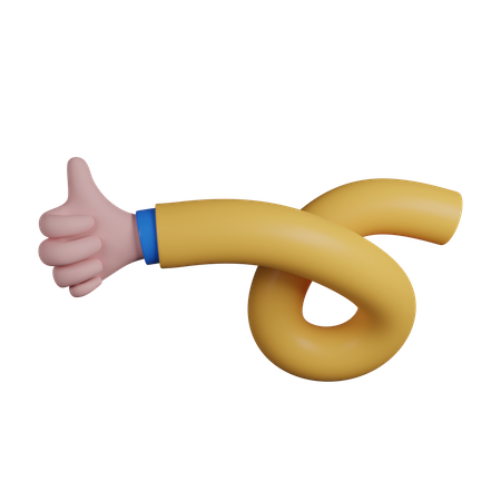 Twisted Flexible Hand Showing Like  3D Icon