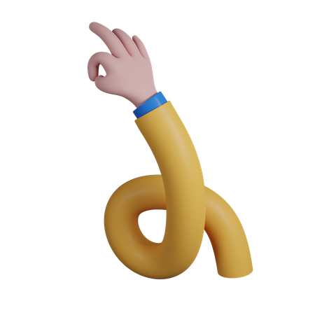 Twisted Flexible Hand Showing Ok  3D Icon