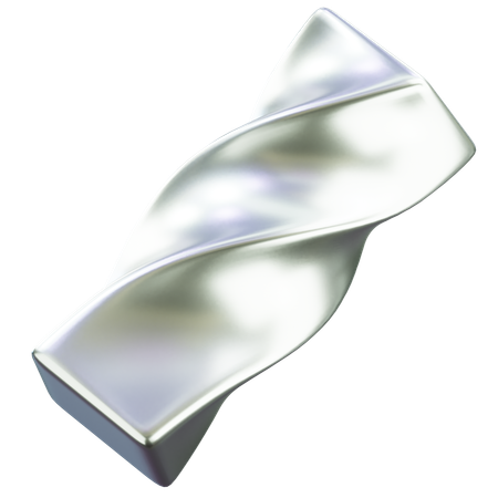 Twisted Metallic Sculpture Abstract Shape  3D Icon