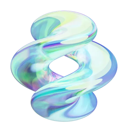 Twisted Ring Chrome  3D Icon