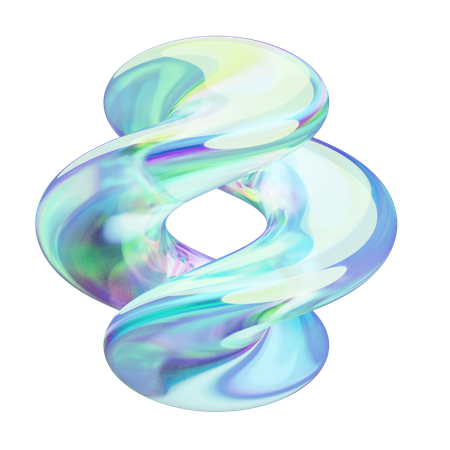 Twisted Ring Chrome  3D Icon