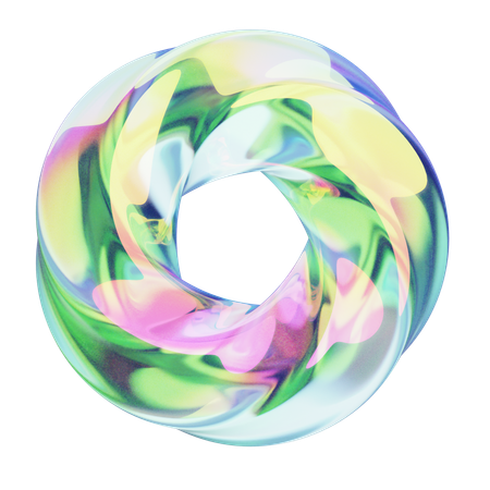 Twisted Ring Chrome  3D Icon