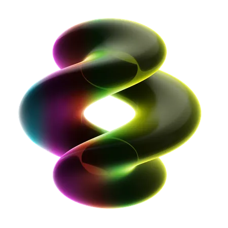 Twisted Ring Neon Abstract  3D Icon