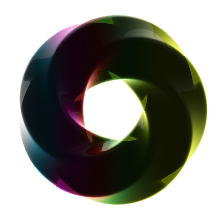 Twisted Ring Neon Abstract  3D Icon