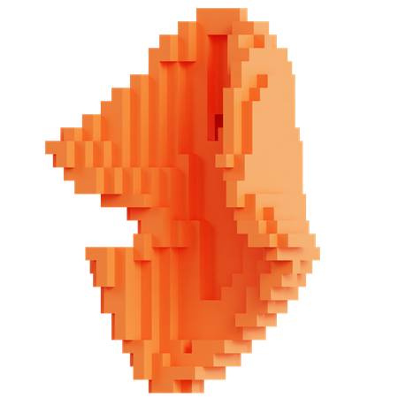 Twisted Shell Voxel Sculpture  3D Icon