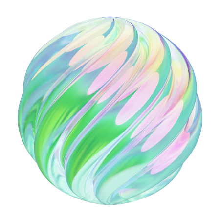 Twisted Wavy Ball Chrome  3D Icon