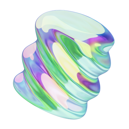 Twisted Wavy Chrome  3D Icon