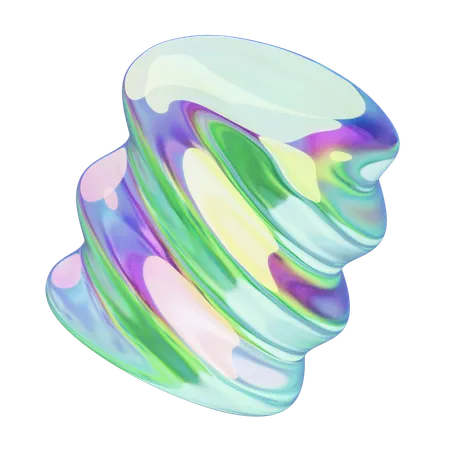 Twisted Wavy Chrome  3D Icon