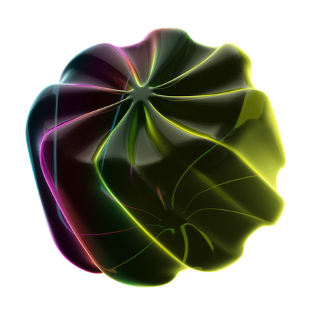 Twisted Wavy Cilinder Neon Abstract  3D Icon