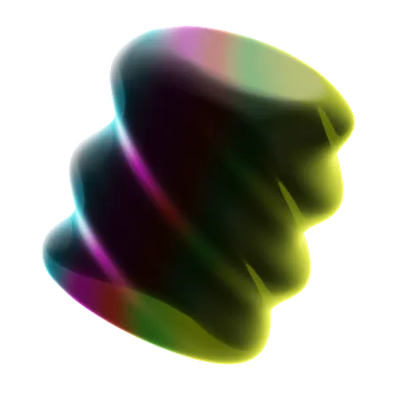 Twisted Wavy Neon Abstract  3D Icon