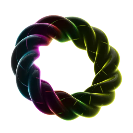 Twisted Wavy Ring Neon Abstract  3D Icon