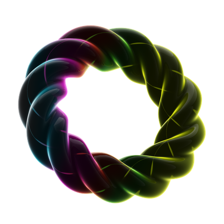 Twisted Wavy Ring Neon Abstract  3D Icon