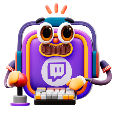 Twitch Sticker  3D Illustration