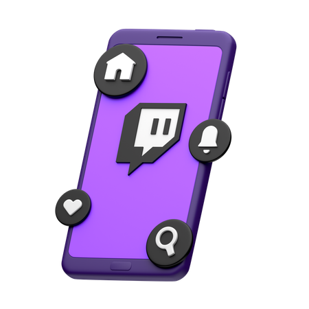 Twitch sur smartphone  3D Icon