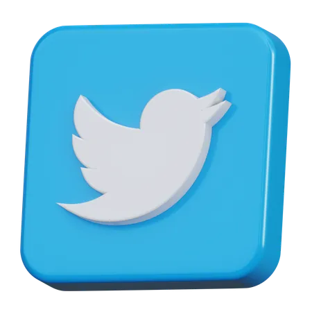 Logotipo 3 D De Twitter Icono 3 D 3D Icon