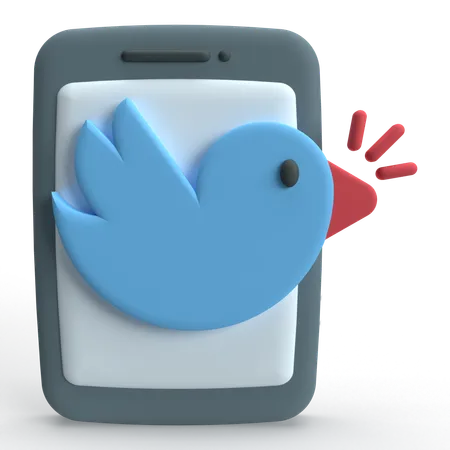 Twitter  3D Icon