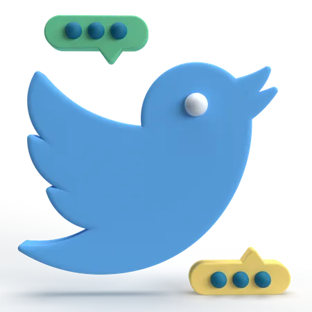 Twitter  3D Icon