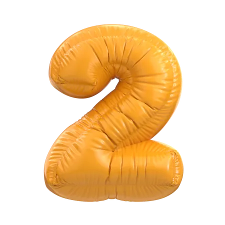 3 D Numeric Balloon Shape Two 3D Icon