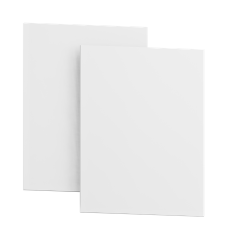 Two Blank Paper Mockup  3D Icon