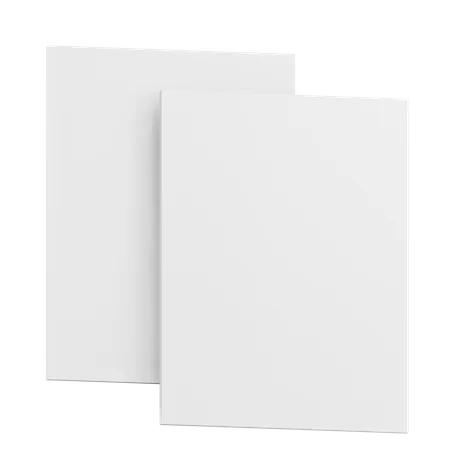3 D Wo Blank Paper Mockup Illustration 3D Icon