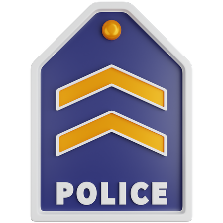 Two Block Police Rank  3D Icon