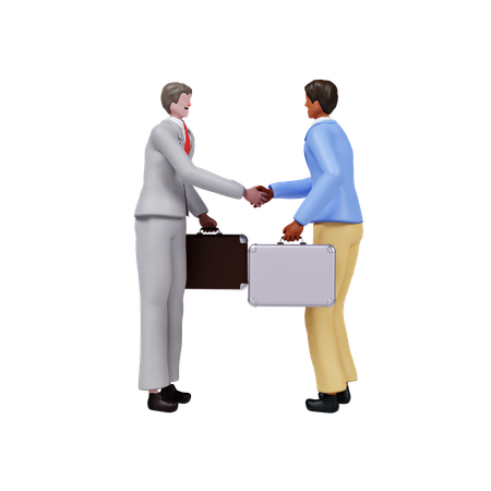 Two Business Men Doing Business Deal  3D Icon