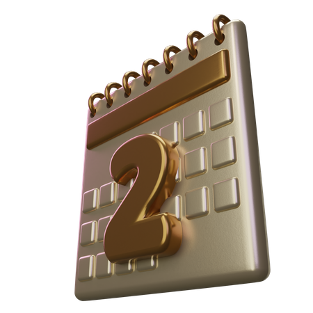 Two Calendar 3D Icon