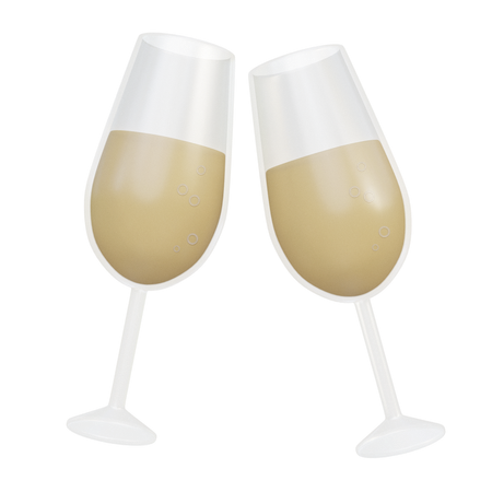 Two Champagne Glasses Graphics  3D Icon