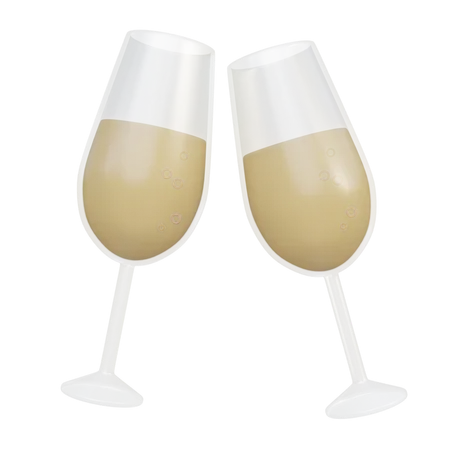 Two Champagne Glasses Graphics  3D Icon