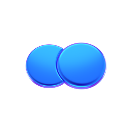 Two Circle Abstract Shape  3D Icon