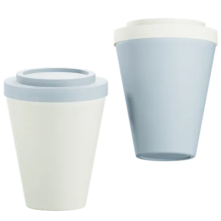 Two Coffee Cup Mockup  3D Icon