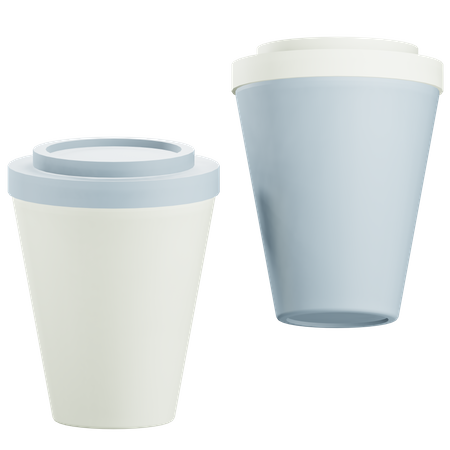 Two Coffee Cup Mockup  3D Icon