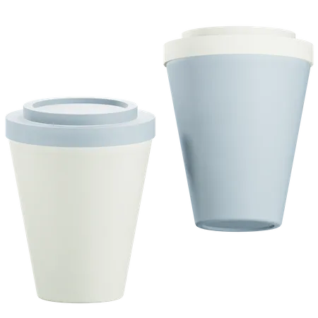 3 D Two Coffee Cup Mockup Illustration 3D Icon