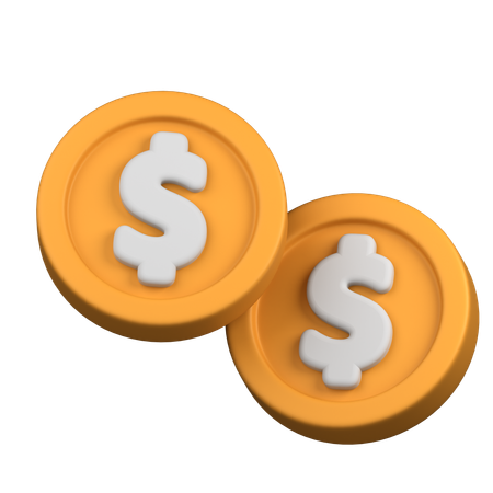 Two coins  3D Icon