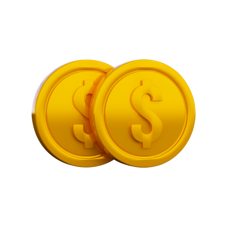 Two Coins  3D Illustration