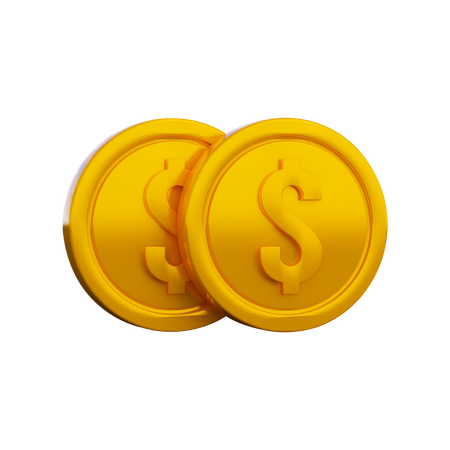 Two Coins 3D Illustration