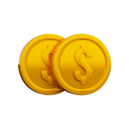 Two Coins  3D Illustration