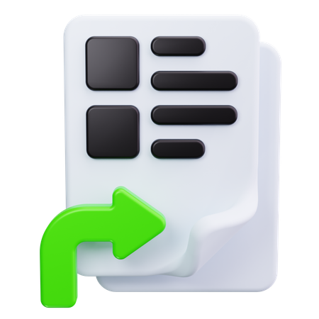 Two Documents With Arrows  3D Icon