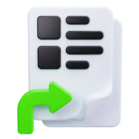 Two Documents With Arrows  3D Icon