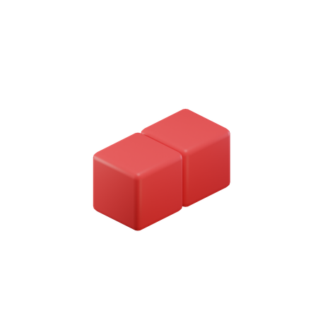 Two Dot Tetris Block  3D Icon