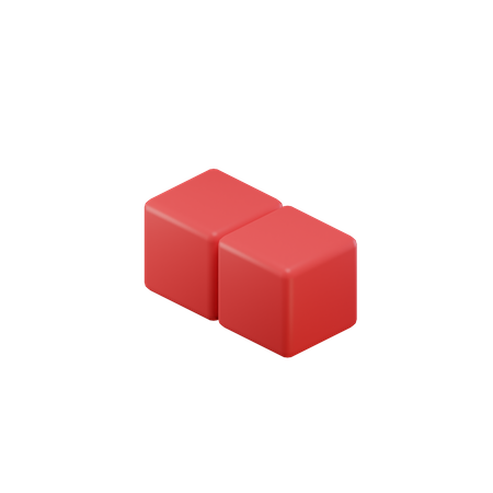 Two Dot Tetris Block  3D Icon