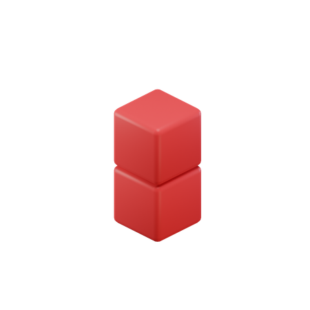 Two Dot Tetris Block  3D Icon