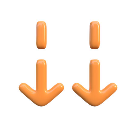 Two Down Arrows  3D Icon