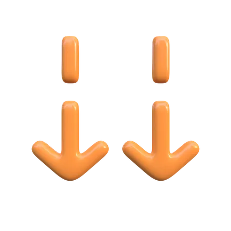 Two Down Arrows  3D Icon