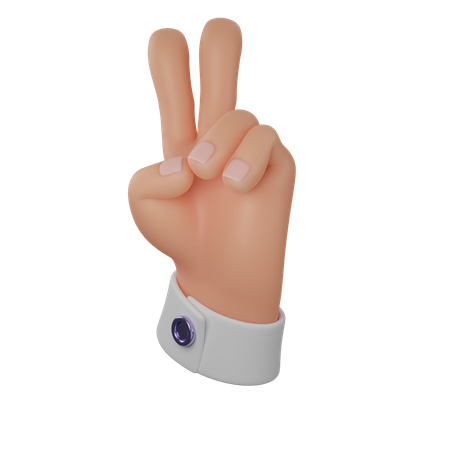 Two Finger Gesture  3D Icon