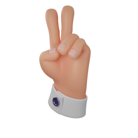 Two Finger Gesture  3D Icon