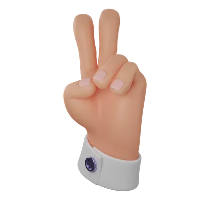 Two Finger Gesture  3D Icon